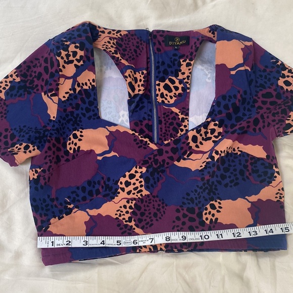 D’IYANU Woman’s African Print Crop Top with Zipper Back Size M - Picture 7 of 8